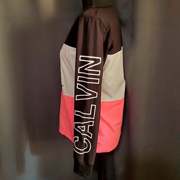 Calvin Klien Jeans Pink White Long Sleeve Tops Size Medium - Picture 3 of 10